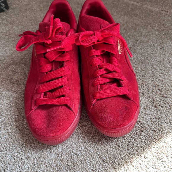 Puma Red Suede Sneakers - Picture 2 of 8